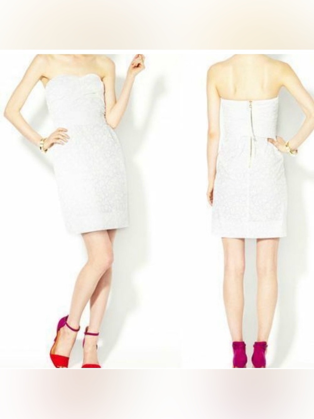 Marc by Marc Jacob’s white floral strapless dress